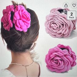 Rose hair clips 2 pcs
