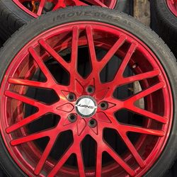 Shift 20 Inch Candy Red Wheels And Tires