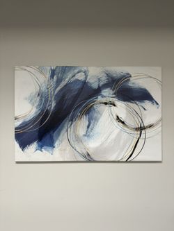 Beautiful Blue and Gold Abstract Canvas Print