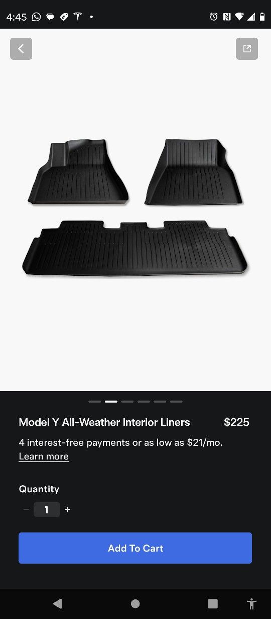 2022-2024 TESLA Model Y OEM All Weather Floor Liner