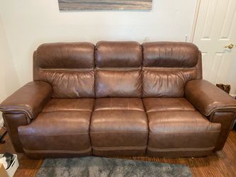 Brown Leather Electric Reclining Sofa