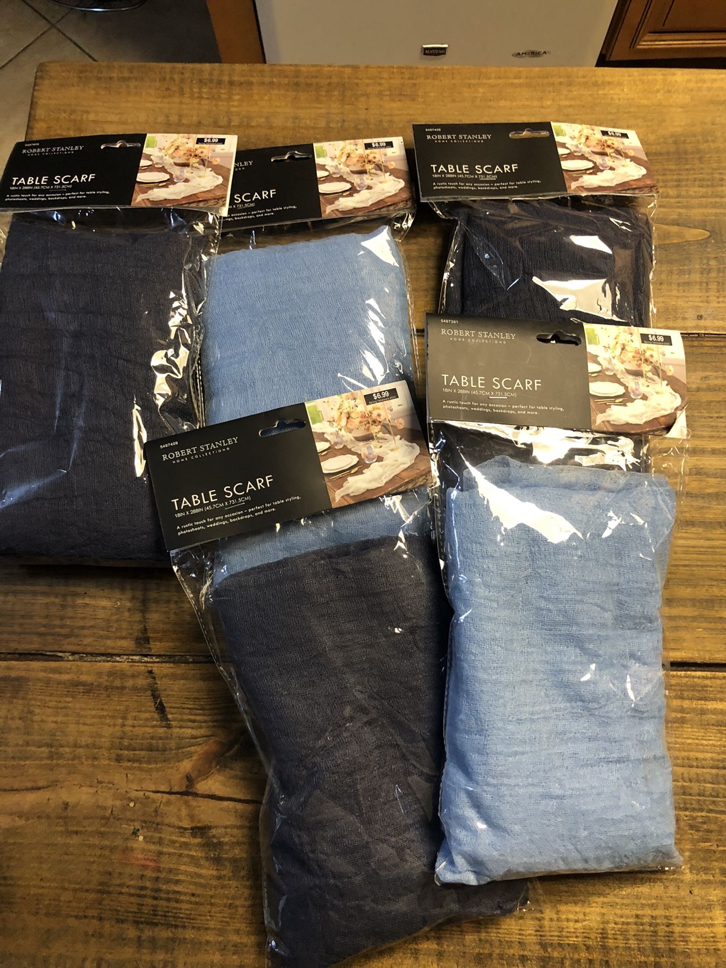 3 Navy Blue 2 Light Blue Table Runners Table Cloth Wedding