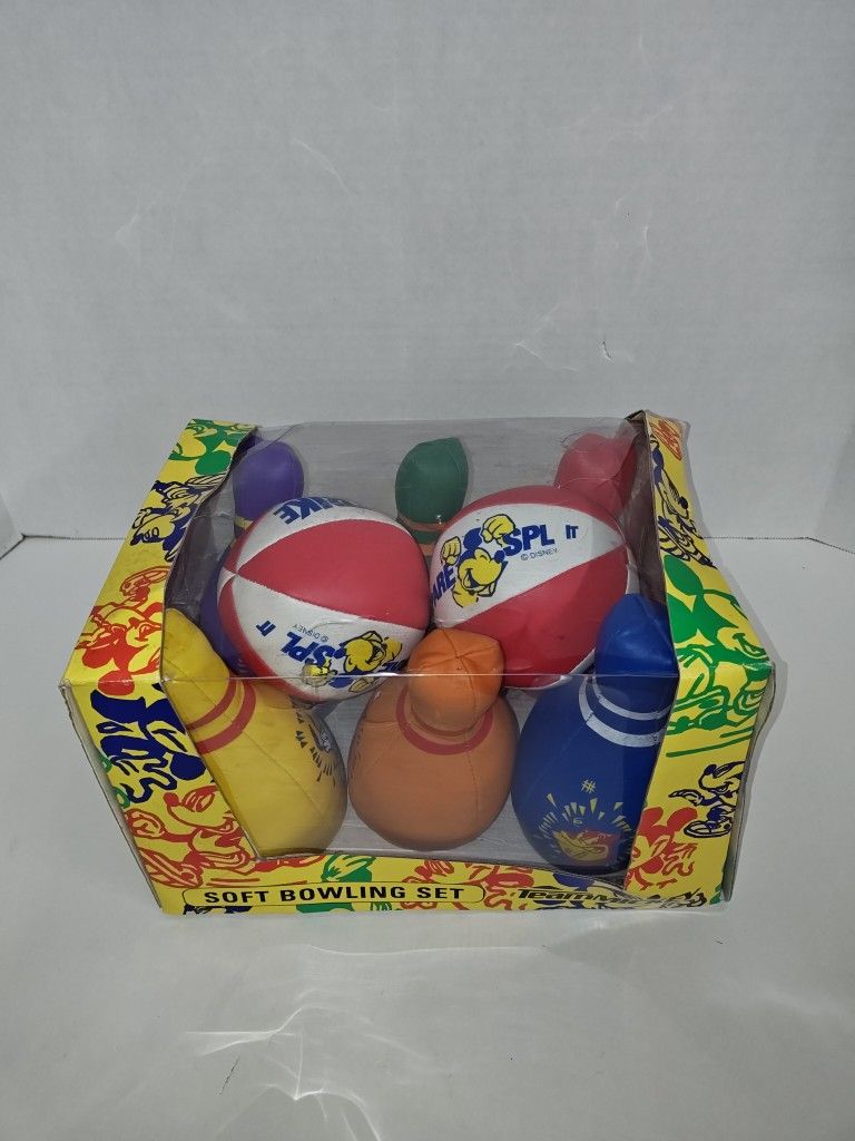 The Walt Disney Company Vintage Team Mickey Kids Toys Soft Bowling Game Set