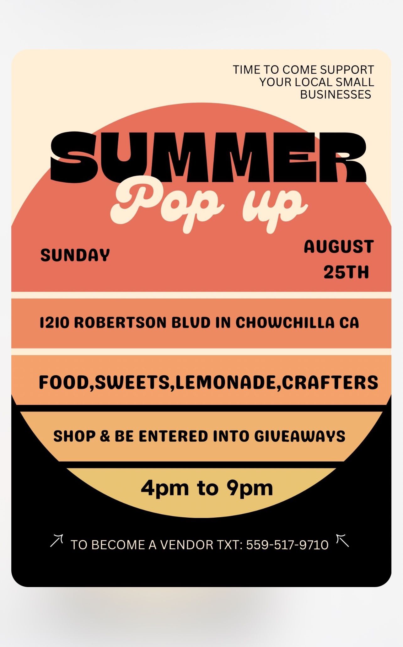 Pop Up Event Today