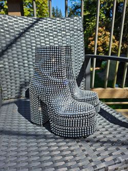 Rhinestone Platform Boots