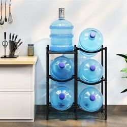 3 Tier Water Jug Holder 5 Gallon Water Bottle Storage Rack w/Shelves