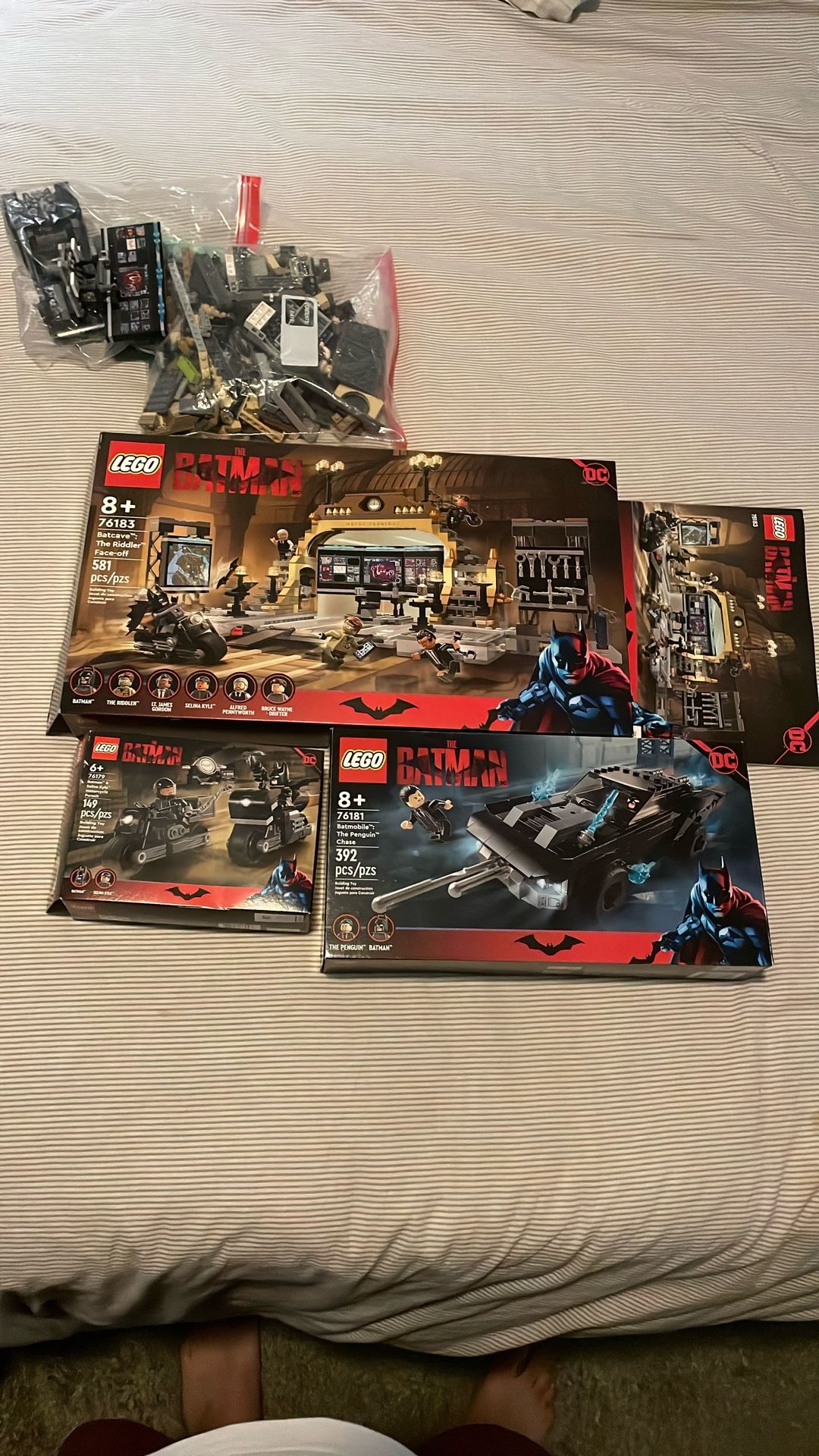 Lego Batman Lot The Batman Movie Sets 76179, 76181, & 76183 Batcave, Batmobile, Bat Bike Sets
