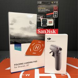 DJI RC Motion 2 Controller, Landing Pad And Micro SD