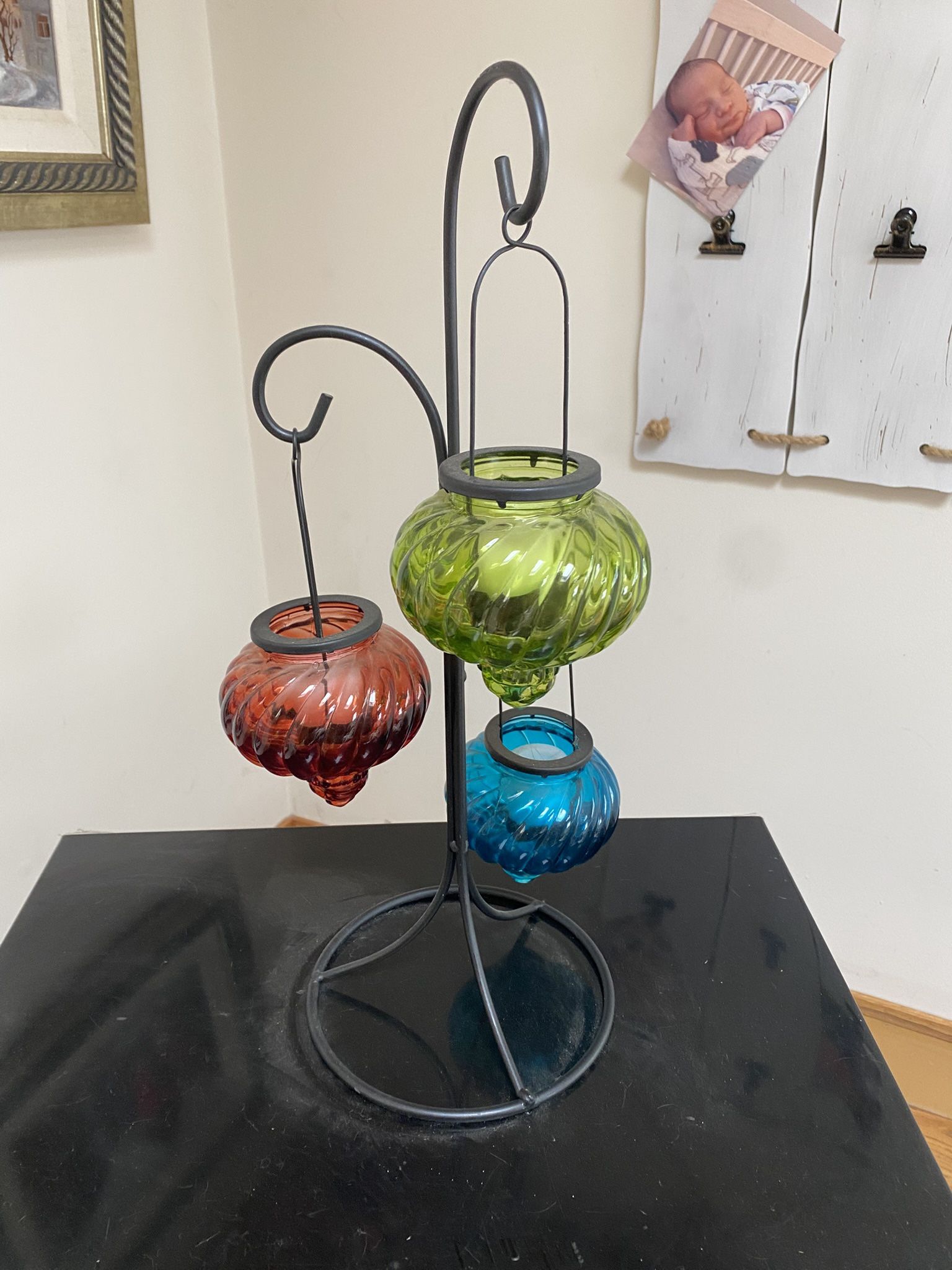 🕯️Pier 1 Imports Jewel Tone Hanging Lantern Tealight Candle Holder