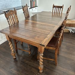 Solid Wood Dining Table And Chairs