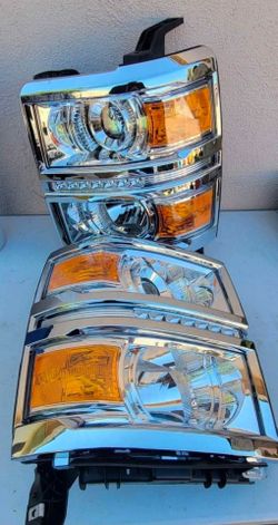 14-15 Chevrolet Silverado LED Projector Headlights Luces Calaveras Micas Faros Focos Faroles Chevy