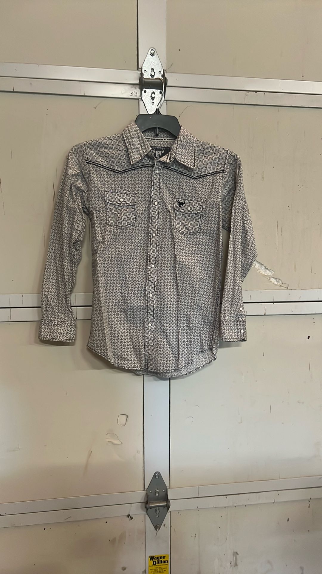Kids Cowboy Hardware White Button Up Western Shirt