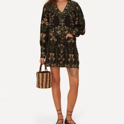 FARM RIO FLOWERS ARCH PRINTED CARDIGAN And SKIRT set XS