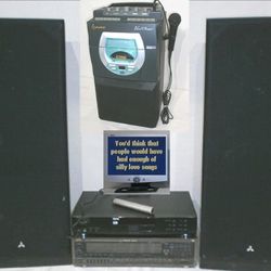 Karaoke music system portable $45 stereo $175 kareoke lyrics monitor or songs set available