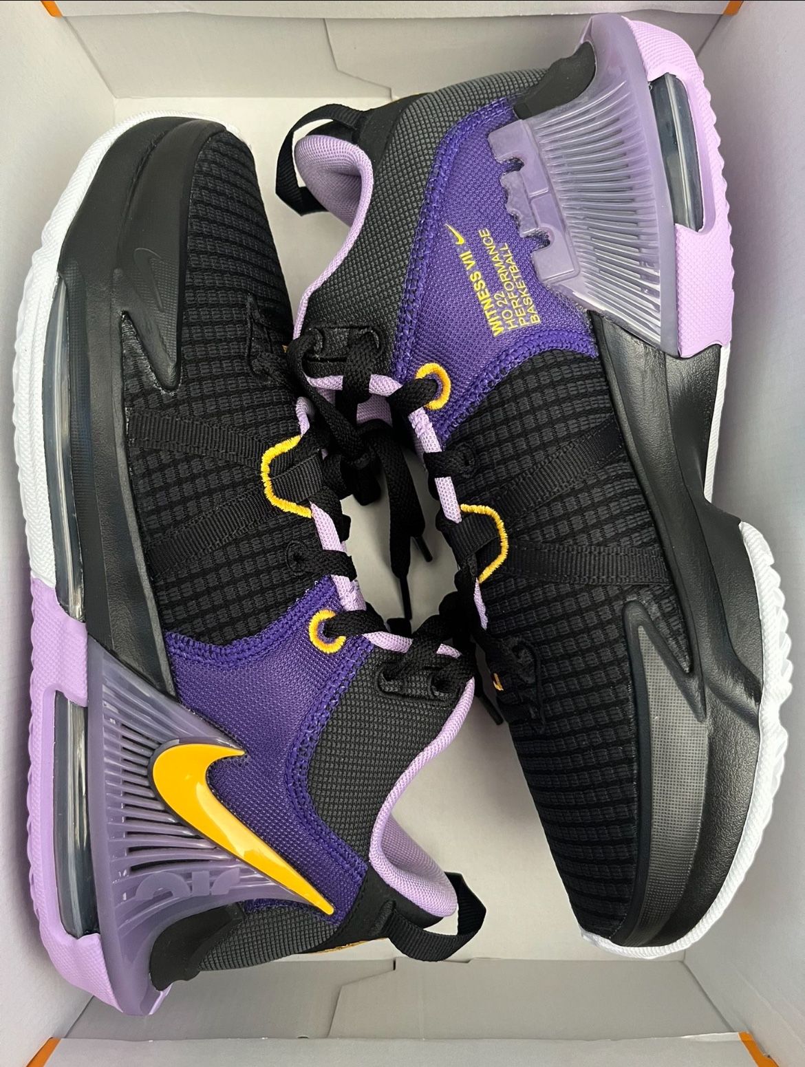 Nike Lebron Witness 7 Shoes Lakers Black Purple DM1123-002 Men Size 9.5