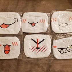 Kawaii Mask- 9PCS Anime Face Mask Reusable Cute Kaomoji Face Mask