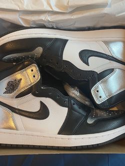 Jordan 1 Retro High Silver Toe Size 9