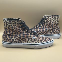 Vans Cheetah Leopard Animal Print High Top Shoes - Women’s Size 9.5 Men’s Size 8