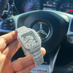 Vvs Moissanite Cartier Skeleton Watch 