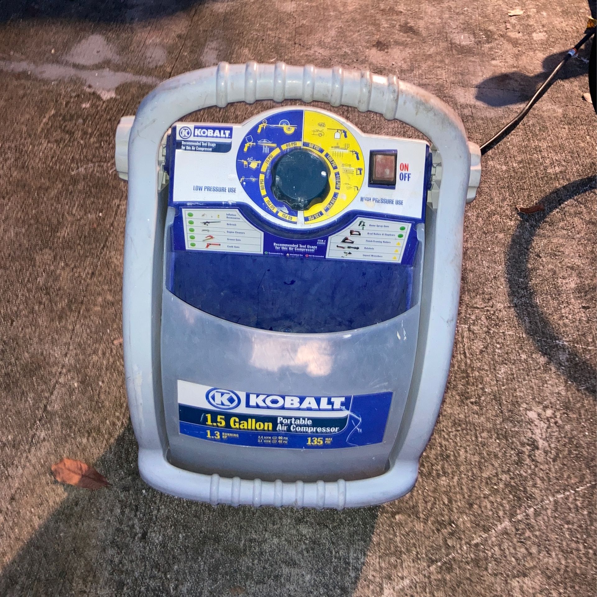 Kobalt 1.5 Gallon Portable Air Compressor Power Tools