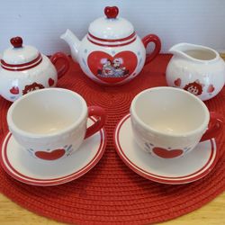 Raggedy Ann & Andy Ceramic Tea Set for Play/Collector 