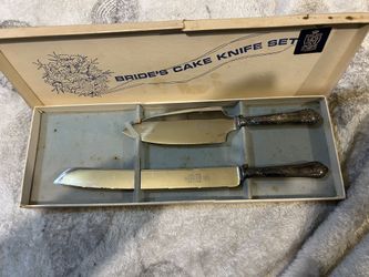 Silver Gifts Sheffield England Silver Plate / Stainless Wedding Cake Server Set