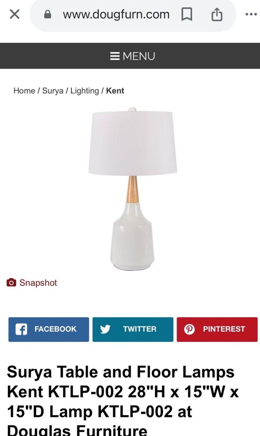 Surya Table Lamp 28"H x 15"W (Tribeca manhattan)