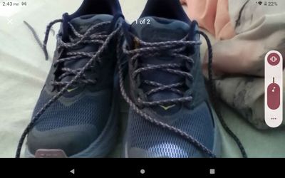 Navy Blue Lace-Up Athletic Sneakers