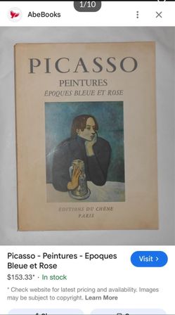1948 peintures Epoques Bleue Et Rose … Les editions du chene Paris Picasso book