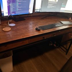 Pottery Barn Rustic Industrial Desk – 55”W x 28”D x 31”H