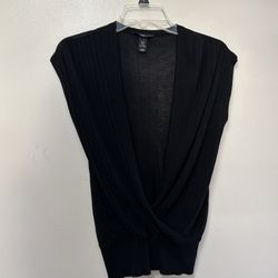 Women’s H&M 100% Rayon, Black Crisscross, Soft Cap Sleeve Top… Size Small