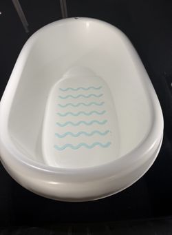 LÄTTSAM Baby bath, white/turquoise