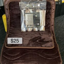 New 15pc Memory Foam Bath Rug Set ❗️Includes: Mat 20x30 & 17x24, Shower Curtain: 72x72 & 12 Chrome Hooks ❗️