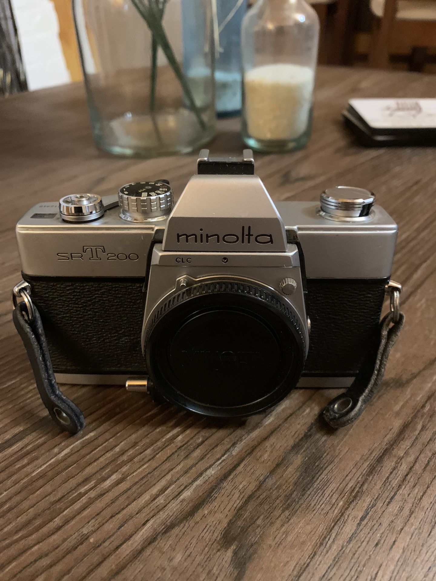 Minolta SRT 200 SLR Film Camera Body Brand new With Battery And Tested Chrome. Condition is New