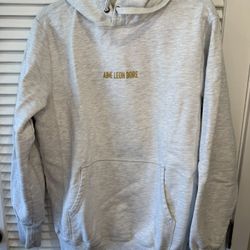 AIMÉ LEON DORE Gray Fleece Pullover Hoodie Heavyweight Logo Size M FW 2018