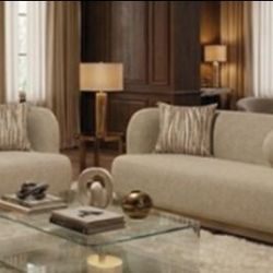 Brand New Light Brown Sofa & Loveseat (Pillows Included)