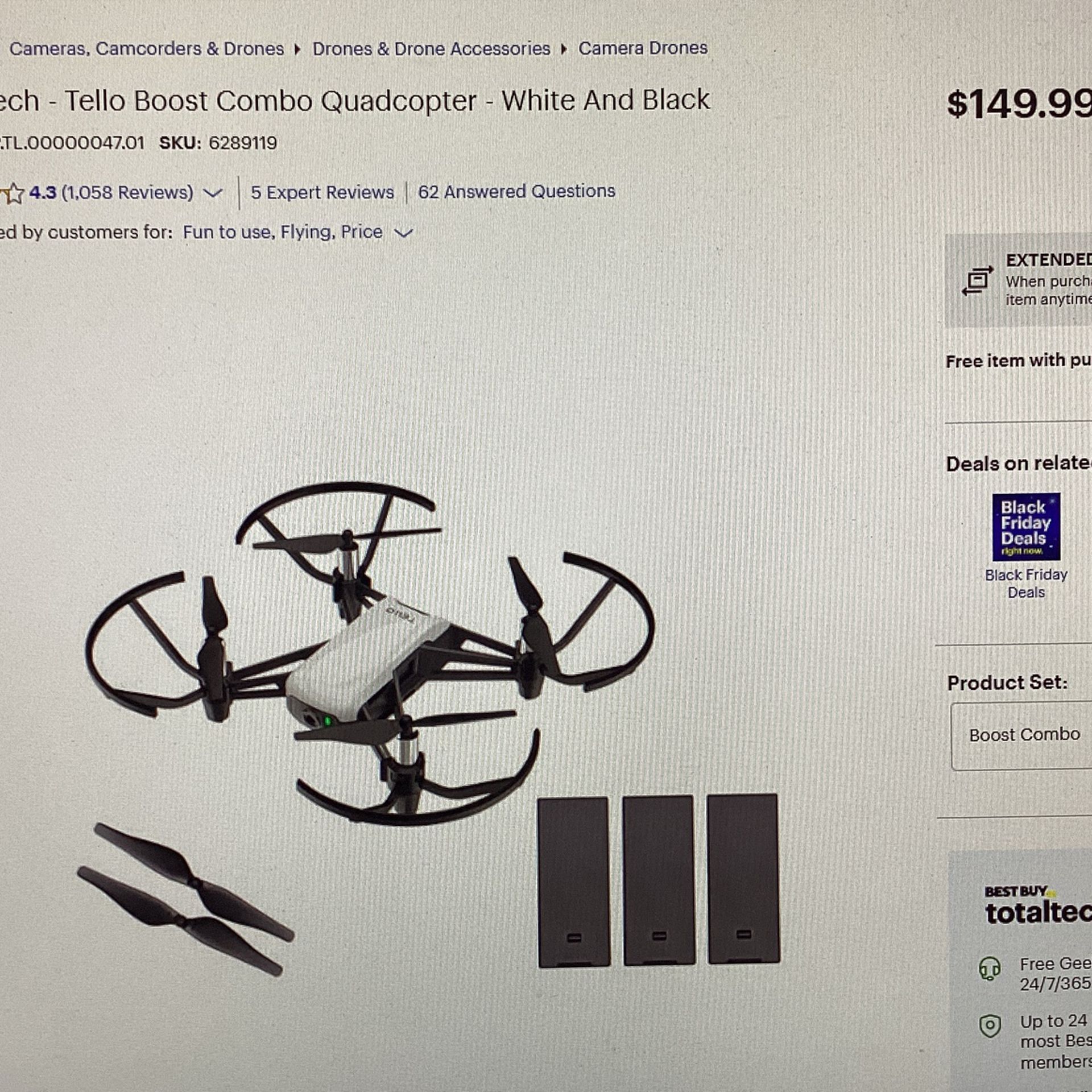 Tello Drone (used Bought From Best Buy)