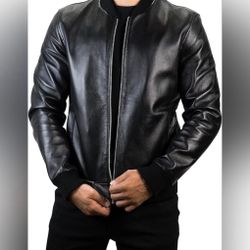 Black lambskin, leather jacket