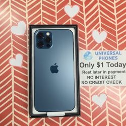 Apple IPhone 12 Pro 128gb  Unlocked, FREE Smartwach/ Headphones. Pay $1 Today Rest in payments. NO CREDIT NEEDED FINANCING