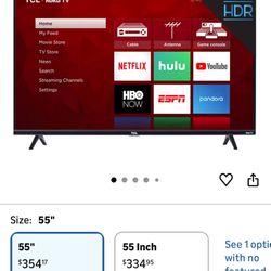 TCL 55 Inch 4K Roku Smart TV