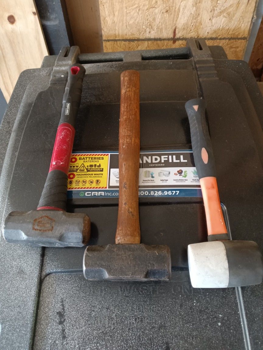 Sledge Hammer And Rubber Mallet.