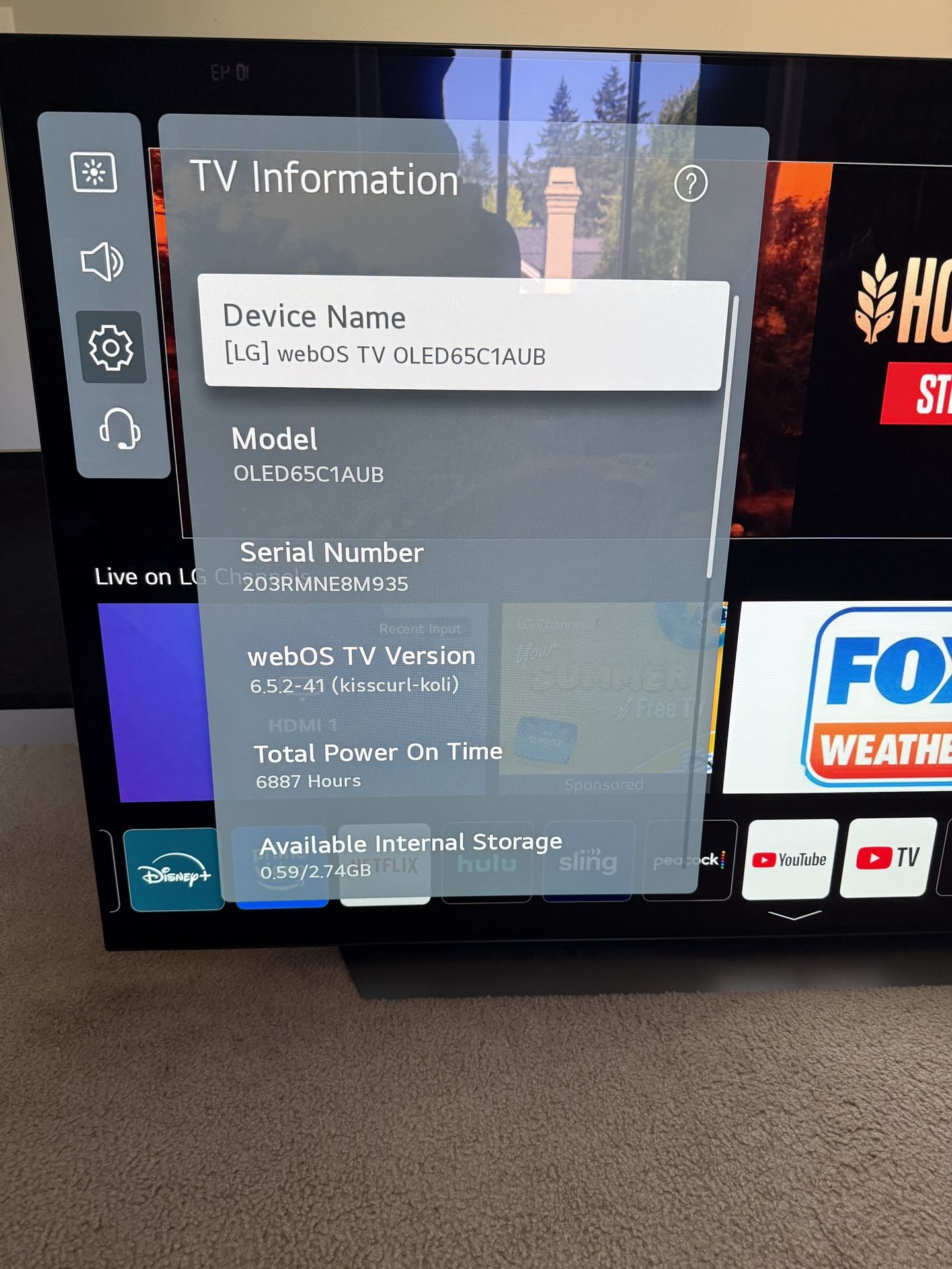 LG C1 OLED 65 Inch Mint Condition