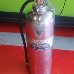 Vintage Polished Fire Extinguisher Converted To Pressurized Water Sprayer
