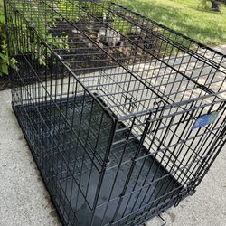 Large 37x24x24” Dog Crate In Great Shape! With Two Locks, Handles And Divider! 