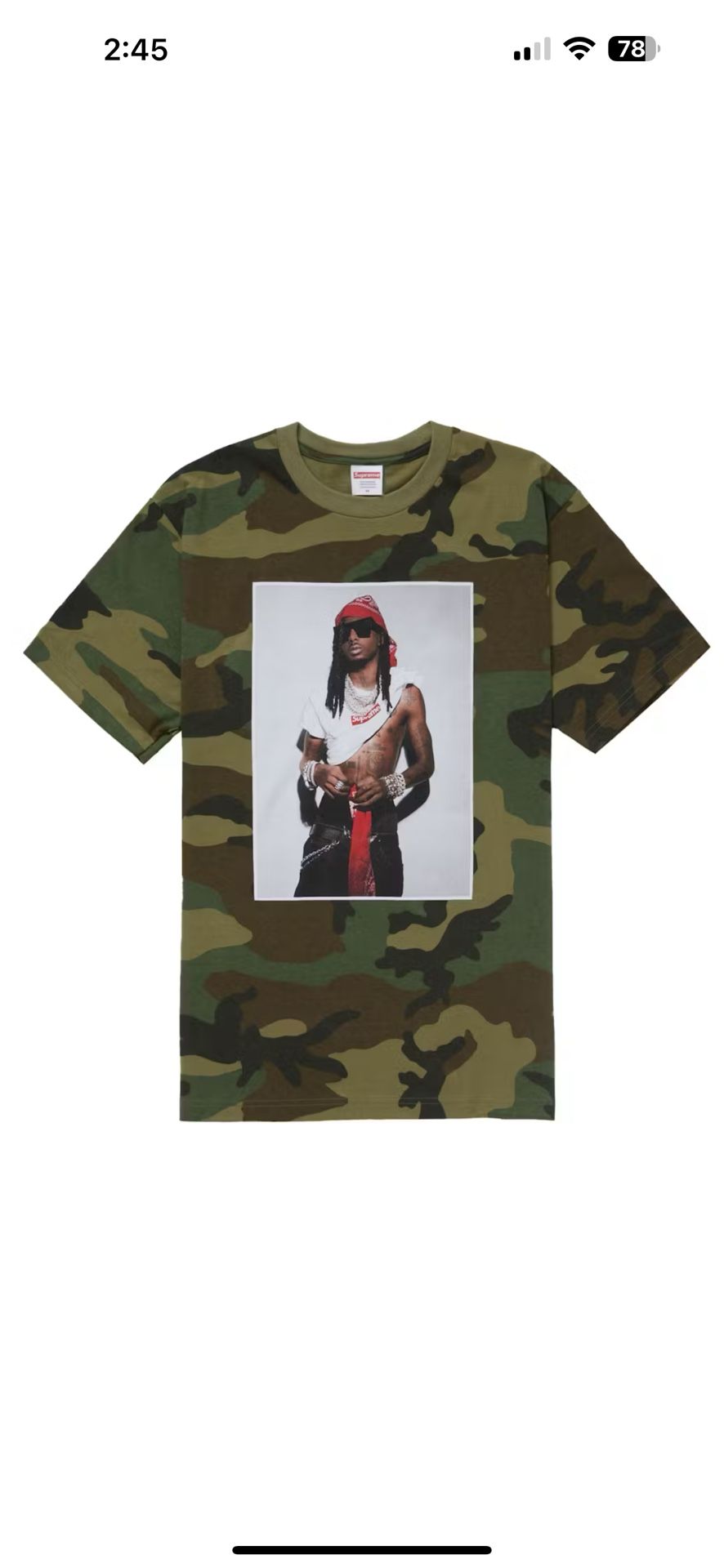 Supreme Playboi Carti Tee Woodland Camo Size Large