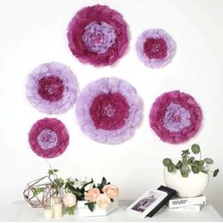 Pack Of 12 Lavender Giant Peonies Paper Tissue Flowers