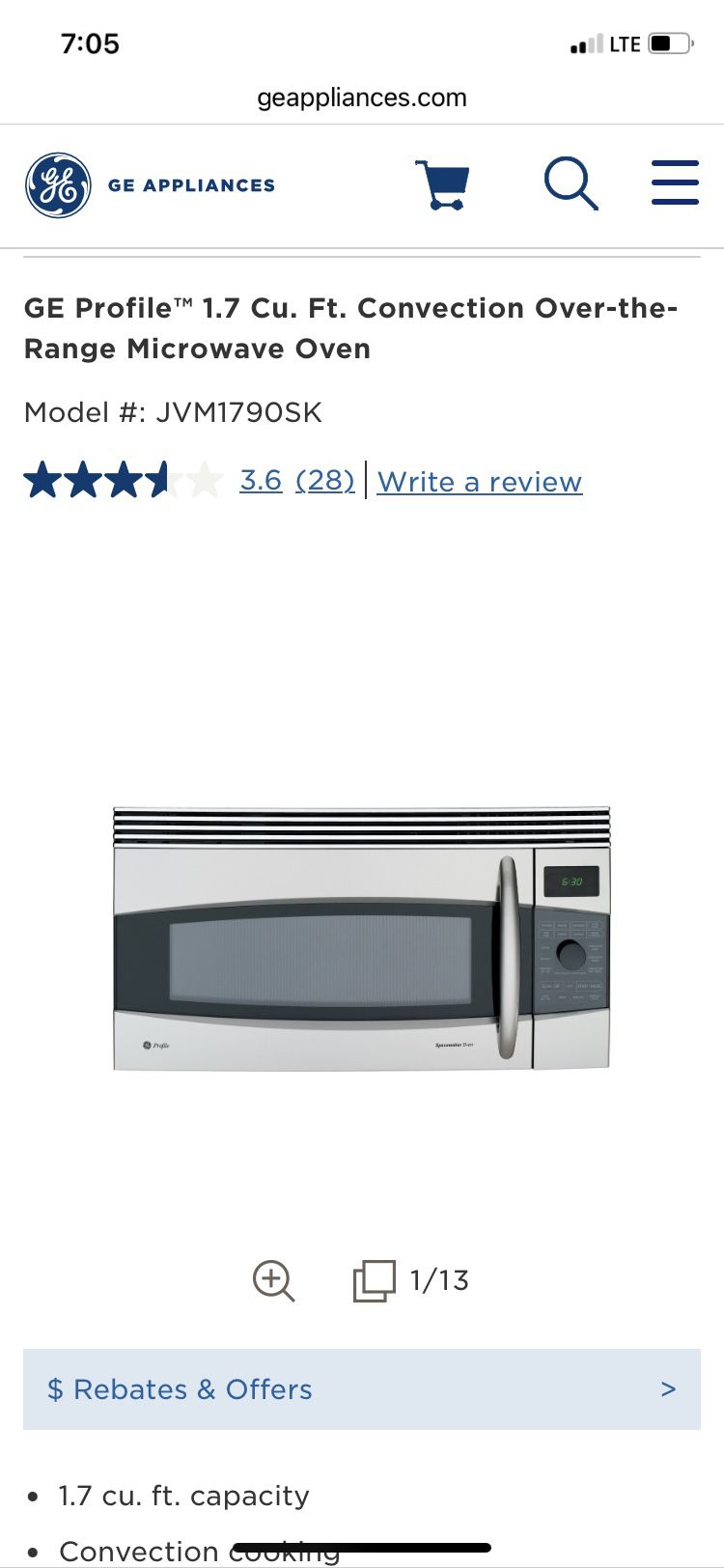 Ge Microwave/convection Oven 