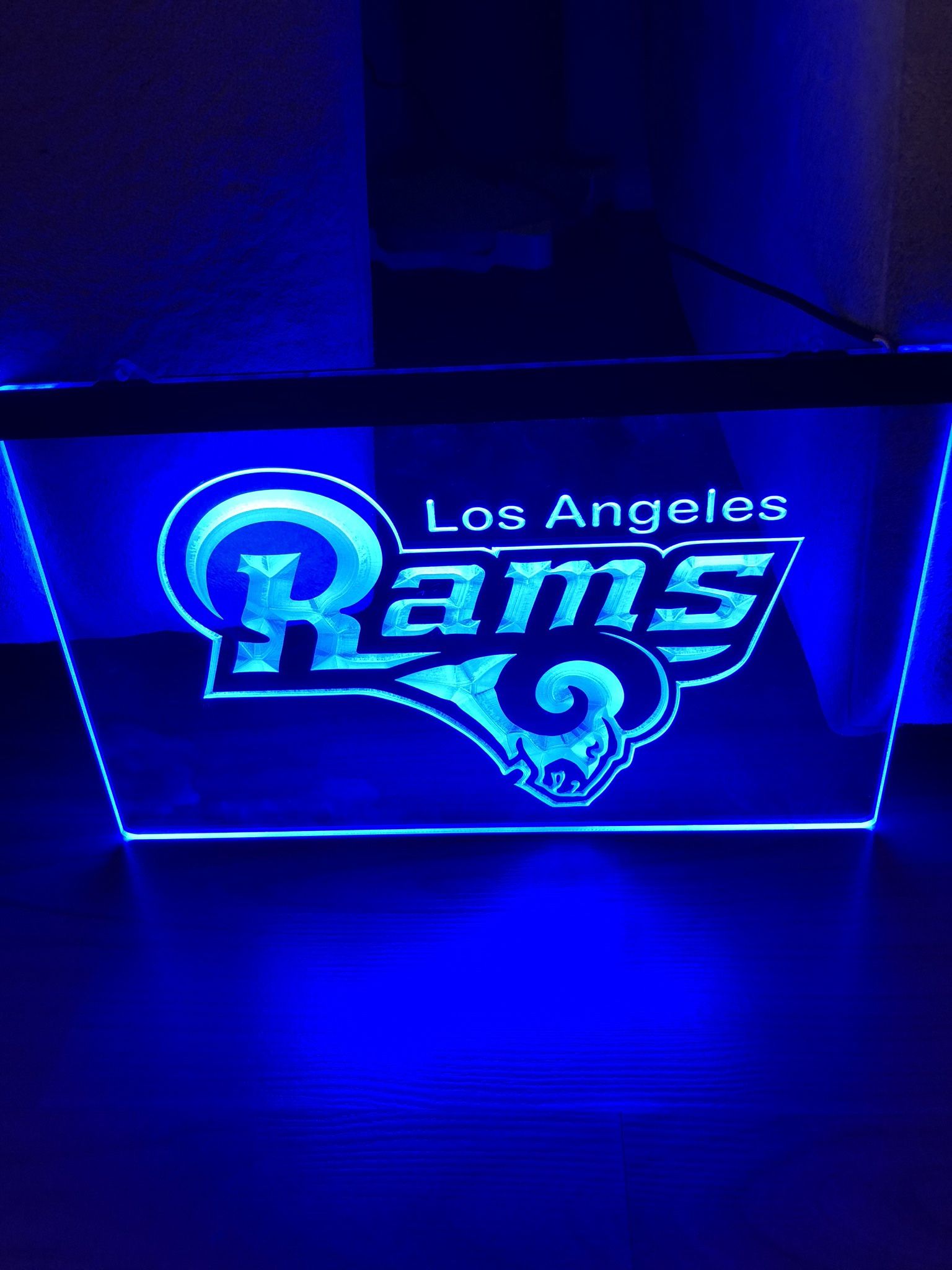 RAMS LED NEON BLUE LIGHT SIGN 8x12