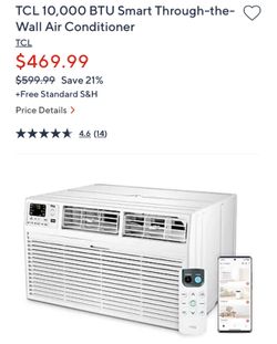 TCL 10,000 BTU Smart Through-the-Wall Air Conditioner