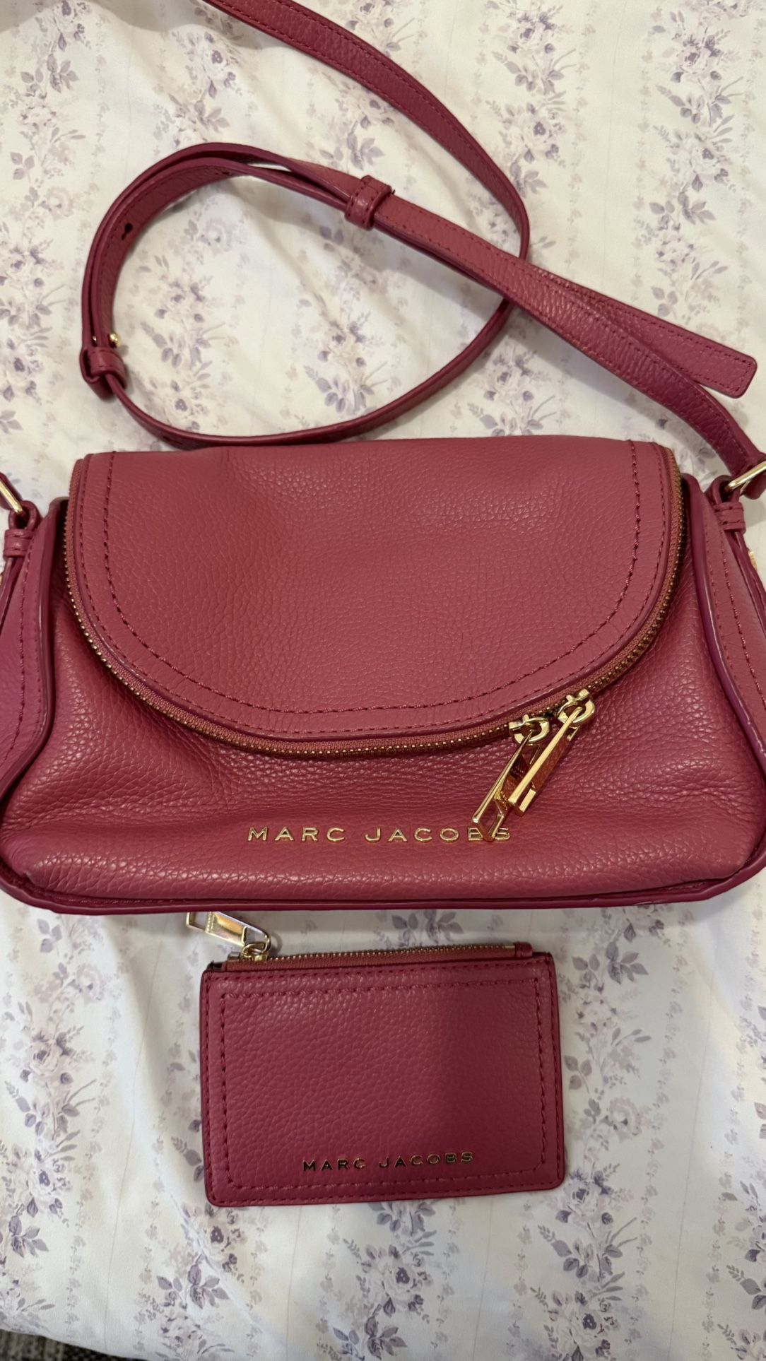 MARC JACOBS PURSE LEATHER PINK + WALLET